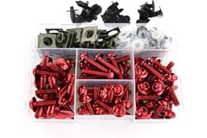 Xitomer Aftermarket Universal Fairing Bolt Kits for Yamaha YZF-R125 R25 R3 XSR700 MT07 MT-125 MT-25 MT-03, Kawasaki ZX-10R, Aprilia RSV4, Honda CBR900RR, Suzuki (Red)