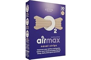 Air Max Nasal Strips - 30 Nose Strips Extra Strength Tan - Works Instantly and Opens Nasal passages & Increase Airflow | Improve Sleep, Reduce snoring, Relieve Nasal Congestion and use During Sports