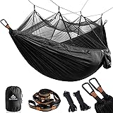 NATUREFUN Amaca da Campeggio da Viaggio | capacità di Carico 300kg,(275 x 140 cm) Traspirante Nylon da Paracadute | 2 x Mosch
