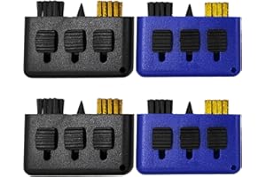 MEMOFYND 4-Teilige Golfschlägerbürste 3-in-1, Golfschlägerrillen-Reinigungsbürste, Golfschläger-Reinigungsset, Golf-Reinigungswerkzeug (Blau, Schwar