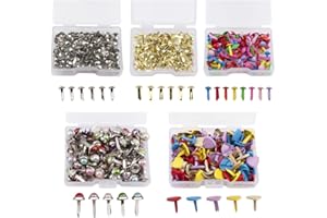 WANDIC Mini-Brads, 500 Stück Metall-Papierverschluss, Perlenkopf-Zapfen in Herzform, für Scrapbooking, zum Basteln von Karten, Dekoration