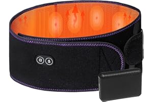 ‎LIONWEI Heizgürtel Rücken mit 10000mAh Akku Rückenbandage Wärmegürtel Tragbare Massagegürtel für Frauen Männer Kabellos Heizkissen Lindert Taillen Unteren Rückenschmerzen, Schwarz