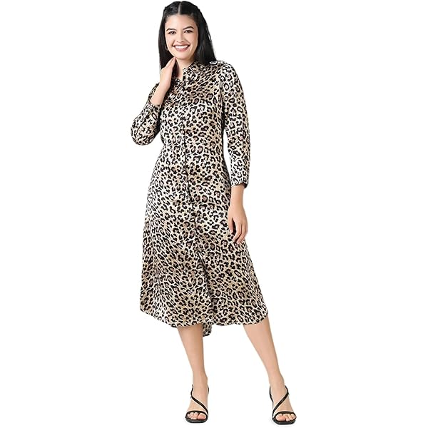 open lace back dress Buy Cheetah-Women's Leopard Print Georgette Midi Dress – Pleated Design,  3/4 Sleeve (in, Alpha, L, Brown) at Amazon.in