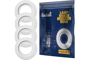 Fizring Lampshade Reducer Ring Pack of 4 — Metal Light Fitting Lamp Shade Adaptor Rings for ES/E27 to BC/B22 Plate, Washer/Converter for Light Shade — White (4 PCs White)
