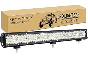 SKYWORLD 8D Barra LED Fuoristrada 65 cm 540W Barra Luce a Led 12V 24V Impermeabile Fari LED Luce da Lavoro per Auto Camion SUV ATV 4x4 Veicoli Offroad, Impermeabile 6000K Bianca