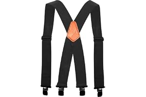 ACE Suspenders - Kraftiga hängslen för arbetsbyxor - justerbara och extra starka - X-formade med metallklämmor och läderlapp