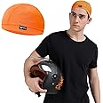 XTRIM Unisex Helmet Skull Cap for Bikers & Cyclists, Cotton Head Cap, Hair Inner Helmet Cap for Men, Sweat Cooling Beanie Cap for Men for Women, Skull Mask for Summer, Bike Accessories (Orange)