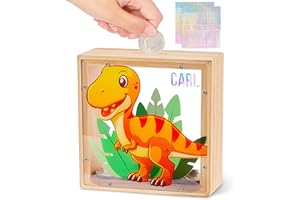 Beinou Hucha Viaje Huchas Grande Contadora de Monedas Acrílico Hucha Lata Billetes Alcancia Cartas Pegatinas de Alfabeto Regalos para Adultos Niña