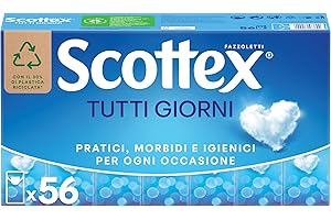 Scottex Tutti i Giorni, Fazzoletti di carta, Prodotto in Italia, Con Carta certificata FSC, 56 Pacchetti
