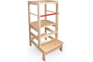 BESTFORM Kitchen Helper Learning Tower for 12+ Months Kids | Adjustable Height | Toddlers Chair | Children Standing | Safety Stand | Platform | Step Stool | Montessori K03