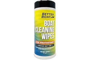 BETTER BOAT Boat Cleaner Wipes with UV Protection, Marine Vinyl Cleaner and Protectant, for Boat Seats, Car Leather, Dashboard, Console, Interior, and Exterior Cleaning Supplies