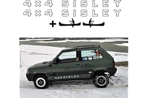 PUMU Panda 4x4 Sisley Coppia Adesivo sportelli + 2 Canoe sotto Porta Misura Originale (Nero)