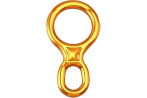 SOB Abseiling Figure 8 Ring Rope Abseiling Device Aluminium Magnesium Alloy Safety Device with Curved Ear, Rappelling Equipment for Outdoor, Climbing, Hammock