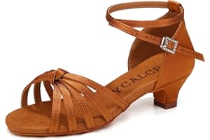YCALCP Scarpe da Ballo Bambina Latino Raso Sandali Tango Salsa Pratica Scarpe da Ballo,Modello-217XGG