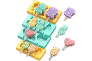 Veszoen Stampi per Ghiaccioli in Silicone 4 Pezzi Stampi per Gelato senza BPA Formine Ghiaccioli Riutilizzabili con Coperchio e Bastoncini per Gelato, Cioccolato, Budino