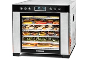 ‎ROMMELSBACHER ROMMELSBACHER Dörrautomat DA 950, Dörrfläche 0,6 m², 6 Edelstahl-Dörrtabletts, Warmhaltefunktion, Favoritenprogramm, 99 Std. Zeitschaltuhr, Temperatur einstellbar (35 °C – 75 °C)