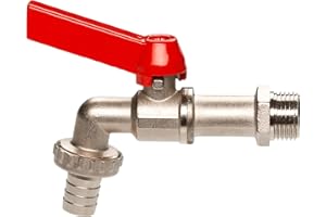 Gardena kulowy zawór spustowy: kran spustowy do stosowania wewnątrz i na zewnątrz pomieszczeń, gwint 26,5 mm (G 3/4"), do węży 13 mm (1/2") (7332-20)