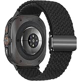 Rongep Samsung Galaxy Watch Ultra 47mm ile Uyumlu &Ouml;rg&uuml; Solo Loop Kumaş Kordon Manyetik Tokalı Terleme Yapmayan Nefes Alabilen