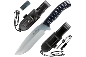 JEO-TEC Nº9: Couteau de Camping Outdoor Survie Bushcraft Multifonctionnel, Lame INOX MOVA-58, Étui de Transport Position Multiple, Fabriqué en Espagne