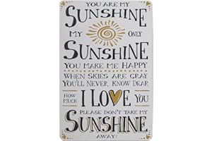 Hioni You Are My Sunshine i Love You - Cartel de Chapa para Pared, diseño Vintage