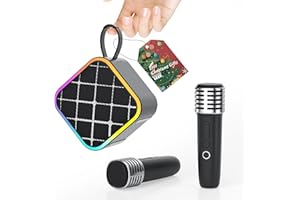 TANALAZ Mini Karaoke Maschine 2 Wireless Mikrofon, Tragbarer Bluetooth Karaoke Lautsprecher mit Tragegriff für Geburtstagsfeier Outdoor Reisen, Home Karaoke System für 3-12 Kinder an Weihnachten
