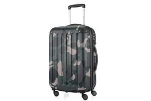 HAUPTSTADTKOFFER - SPREE - Bagaglio a mano, Valigia rigida, Trolley espandibile, 4 ruote doppie, TSA, 55 cm, 42 litri, Camouflage