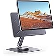 UGREEN Foldable Magnetic iPad Stand, 360° Rotation Adjustable iPad Pro Stand, Multi-Angle Tablet Stand for Desk,Portable Strong Magnet Tablet Holder for Apple iPad Pro 11inch 3rd/4th/5th Gen, Gray