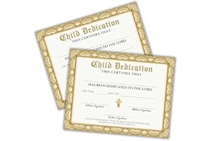 LASHICORN Child Dedication Certificate for Churches to Frame | 30 pk 8.5x11” Paper Baby’s First New Testament Baptism Christening Bulk Certificate Invitation to Thank You Cards Child