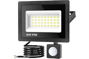 kolpop 30W Focos LED Exterior,3000LM Super Brillante Foco led con Sensor de Movimiento, IP65 Impermeable Proyector, 6500K Iluminación de Exterior Seguridad para Jardín, Patio, Garaje, Calzada, Porche