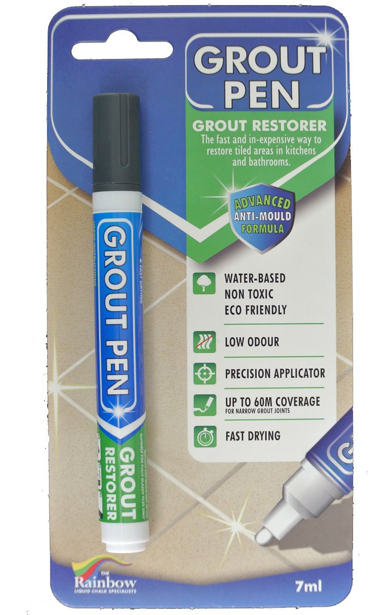 Grout Pen Dark Grey Revives Restores TILE GROUT Lines Color Change