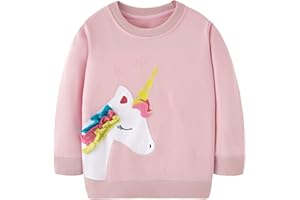TEDD Felpa Ragazza Senza Cappuccio 100% Cotone Bambina Pullover Maglione Casuale Top Maglietta per Bambini 1-12 Anni