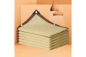 KSQP Filet Ombrage Pergola Beige Bâche Anti Chaleur Toile Ombrage Extérieur 3x4 Voile D Ombrage 3x4m pour Fleurs, Pelouse, Extérieur, Pergola, Terrasse,beige-5x5m