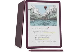 Amazon Kindle Scribe Colorsoft (última gen.): fino, ligero y rápido, con pantalla a color de 11" similar al papel y luz frontal; escribe en cuadernos integrados, documentos y libros (64 GB, granate)