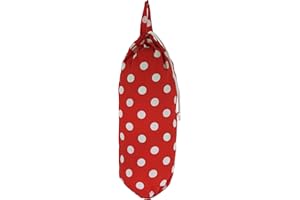 Flyingstart Polka Dot Carrier Bag Tidy Plastic Bag Storage - Red with White Spot