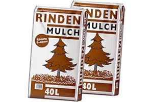 HERGESTELLT FÜR BAUPROFI 2 Sack Rindenmulch á 40L = 80 Liter Mulch 0-40mm (Qualität aus Bayern !)