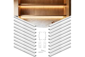 VEVOR Aluminiumprofil för LED-remsa 1 meter, 20-delars förpackning, LED-kanal, med diffusor opal ändpluggar och monteringsfästen, installation för sovrum kök vardagsrum