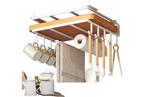 Monozoz Porta asciugamani di carta da cucina | Portasciugamani da cucina multiuso in acciaio inossidabile - Porta asciugamani di carta di maggiore capacità, gancio per utensili addensato per