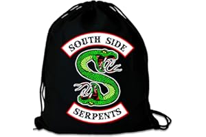 LOGOSHIRT® Riverdale I South Side Serpents I worek gimnastyczny I torba materiałowa I z nadrukiem I czarny I Bez AZO I Stabilny sznurek I Licencjonowany design, czarny