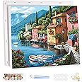 MEIYUDA DIY Paint by Numbers for Adults with Frame, Paint by Numbers Kits Sea View, Paint by Numbers Arts and Crafts for Beginner Acrylic Pigment Drawing Paintwork Wall Art 40x30cm