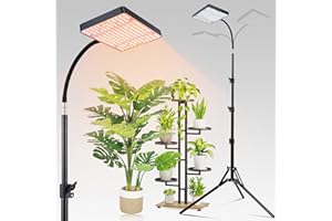 ‎FECIDA FECiDA Pflanzenlampe LED mit Ständer, UV-IR Vollspektrum Pflanzenlicht für Zimmerpflanzen, Pflanzenleuchte LED 2000 Lumen, 25 Watt, Wachstumslampe für Pflanzen, Daisy Chain Funktion, On/Off Schalter