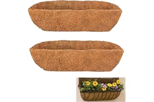 HH-LIFE 2 pcs Pre-formed Molded Coco Liners 24 inch (60cm) Wall Trough Coco Liner Window Box Liner For Wall Mounted Planters/Window Flower Baskets