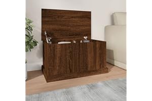 IKAYAA Baule da Esterno in Legno Box Giardino Baule da Giardino per Esterno Cassapanca Contenitore da Esterno per Mobili da Giardino Cuscini da Esterno-Rovere marrone-70 x 40 x 38 cm