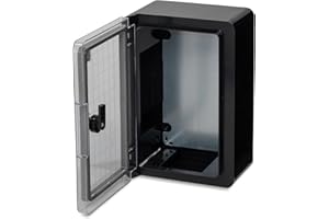 BOXEXPERT Custodia in plastica ABS, IP65, custodia a parete, custodia vuota, 300x200x130mm, nero, trasparente, custodia serie Fleet