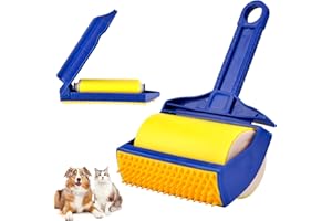 ‎FOHYLOY Stick It Roller, Stick It Pet Hair Remover, Fusselrolle Wiederverwendbarer Tierhaar-Entferner, Waschbarer Haarentferner für Kleidung, Tierhaare, Autositze (Orange)