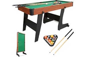 DE VES SPORT Devessport - Mesa de Billar plegable 152-Fácil montaje - Incluye todos los accesorios para poder jugar - Patas reforzadas para mayor estabilidad-Ideal para jugar con amigos-Medidas: 152 x 76 x 78 Cm