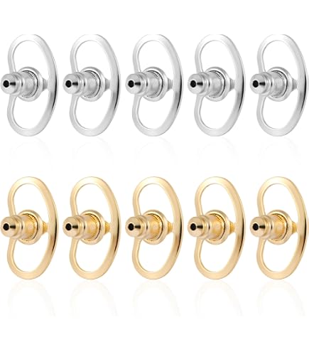 Lot De 100 Fermoirs Pour Boucles D'Oreilles Hameçon - Acier Inoxydable Hypoallergénique, Or Et Argent - 10