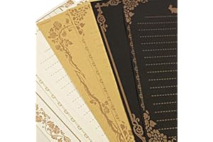 Exbrith 24 Pezzi Fogli Carta da Lettera Antica, Carta da Lettere Vintage, Kraft Carta Lettere, per Il Compleanno, Il Ringraziamento, Il Natale, Scrivere una Lettera, Il Diario, la Pittura, L'Invito