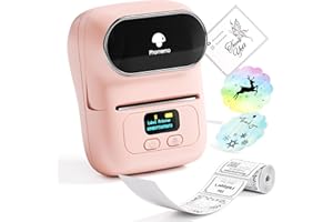‎PHOMEMO Phomemo M110 drukarka etykiet Mini Bluetooth Maker, termiczna drukarka etykiet, przenośna drukarka, drukarka ręczna, nadaje się do ubrań, supermarketu, sprzedaży detalicznej itp., kompatybilny z systemem Android i iOS, różowy