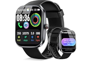 UAUE AI Smart Watch Bluetooth 5.4 Calling, 1.91" ChatGPT Smartwatch Men Women, AI Voice Heart Rate Sleep Monitor, 200+Watch Face, 115+Sports IP68 Waterproof Fitness Watch Activity Tracker for Android iOS