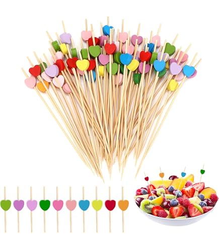 PAPSTAR Fingerfood-Spieße, 7 Cm, Mit Roter Perle, 1.500 Stück – Aus Holz, Für Party-Buffet